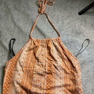 Cute orangish, white patterned crop top